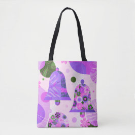 Playful Abstract Floral Circles Tote Bag