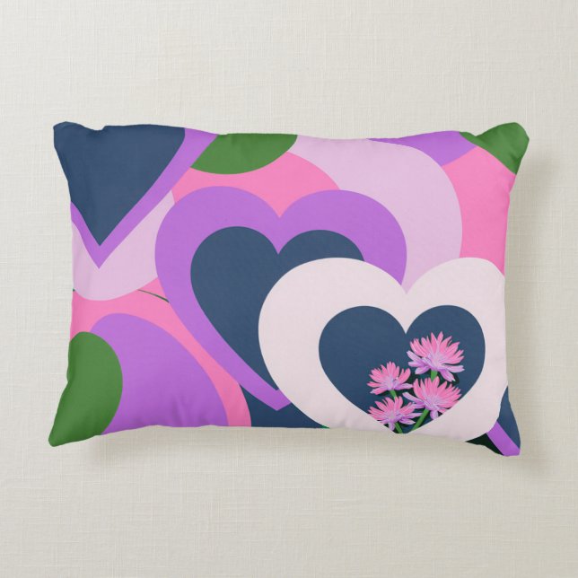 Playful Abstract Heart Accent Pillow Accent Kussen (Achterkant)