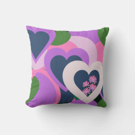 Playful Abstract Heart Throw Pillow Kussen