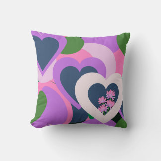Playful Abstract Heart Throw Pillow Kussen