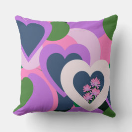 Playful Abstract Heart Throw Pillow Kussen