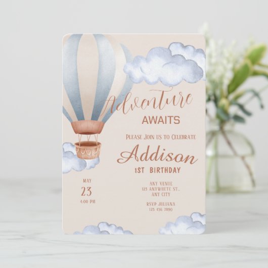 Playful Adventure 1st Birthday Party Kaart (Staand voorkant)