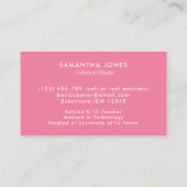 Playful Alphabet Substitute Teacher Business Card Visitekaartje (Achterkant)