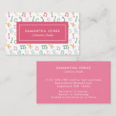 Playful Alphabet Substitute Teacher Business Card Visitekaartje (Voorkant / Achterkant)