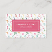Playful Alphabet Substitute Teacher Business Card Visitekaartje (Voorkant)