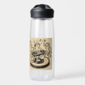 Playful Animals in Traditional Japanese Scroll-Sty Waterfles (Voorkant)