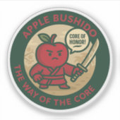 Playful Apple Samurai Discipline Sticker (Voorkant)