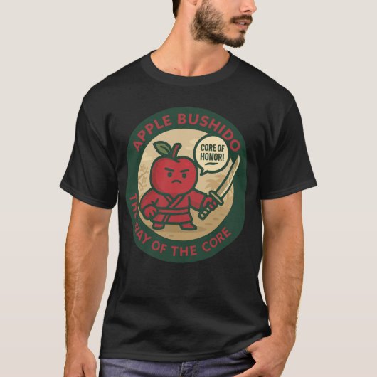Playful Apple Samurai Discipline T-shirt (Voorkant)