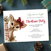 Playful baby reindeer editable Christmas invite Kaart