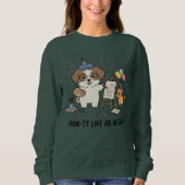 Playful Beagle Painter Dog with Ginger Kitten Art Trui (Voorkant)