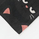 Playful Black Cat Faces – Cute Kawaii Fleece Deken (Hoek)