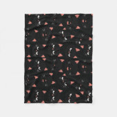 Playful Black Cat Faces – Cute Kawaii Fleece Deken (Voorkant)