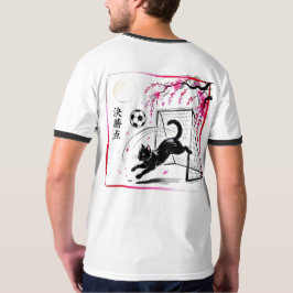 Playful Black Cat Soccer for Cat Lovers and Soccer T-shirt
