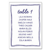 Playful Blue Doodle Modern Alphabet Seating Chart Kaart (Voorkant)