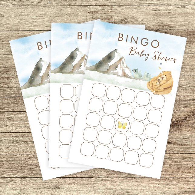 Playful Blue Mountain Bear Family Shower Bingo (Creator heeft geüpload)