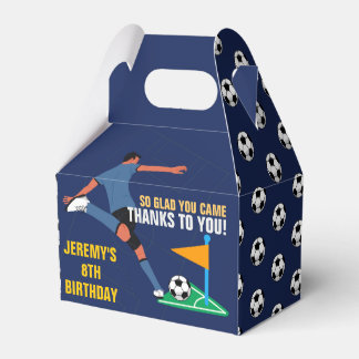 Playful Blue Soccer Birthday Kids Bedankdoosjes