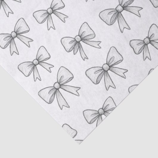Playful Bow Doodle Pattern Neutral  Tissuepapier (Detail)