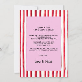 Playful & Bright Modern Wedding Thank You Card Bedankkaart