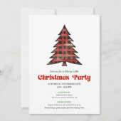 Playful Buffalo Check Holiday Celebration Invite Kaart (Voorkant)