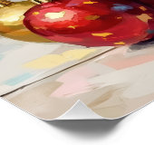 Playful Bull Terrier Dog Guarding Christmas Perfect Poster (Hoek)