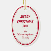 Playful Bulldog Puppy Santa Bulb Christmas Keramisch Ornament (Achterkant)