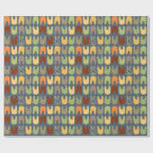 Playful Bunny Shapes Pattern Cadeaupapier (Vlak)