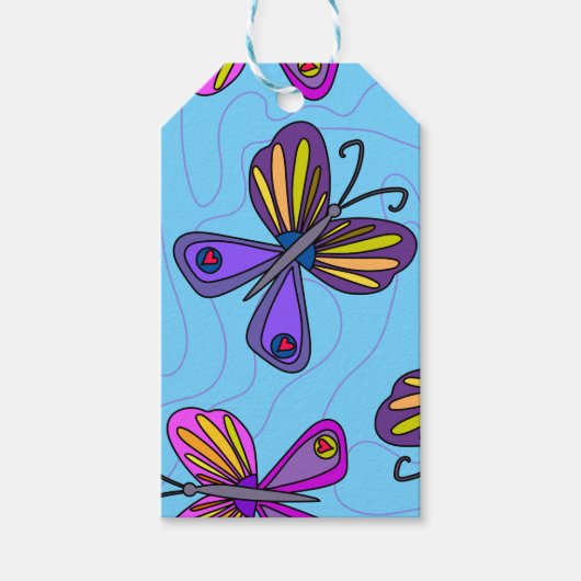 Playful Butterflies Cadeaulabel (Voorkant)