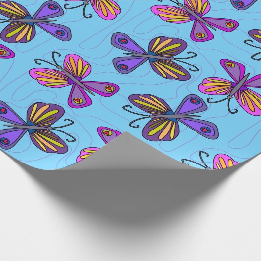 Playful Butterflies Cadeaupapier (Hoek)