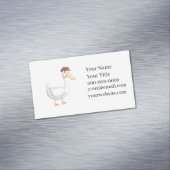Playful Cartoon Duck with Brown Hat Magnetisch Visitekaartje (Voorbeeld)
