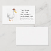 Playful Cartoon Duck with Brown Hat Visitekaartje (Voorkant / Achterkant)