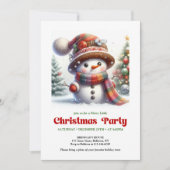 Playful cartoon snowman invite festive fun digital kaart (Voorkant)