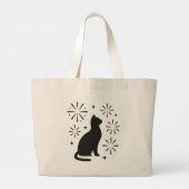 Playful Cat Fireworks Grote Tote Bag (Achterkant)
