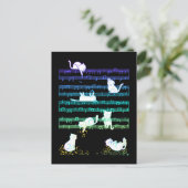 Playful Cats Colorful Music Notes Composer Cat Briefkaart (Staand voorkant)