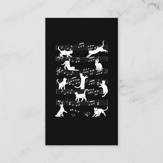 Playful Cats Funny Musician Cat Owner Humor Visitekaartje (Voorkant)