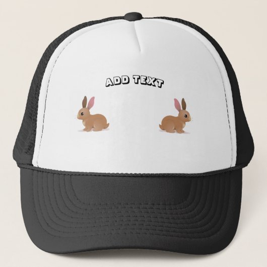 Playful Charm Rabbit Image with ADD TEXT Printed Trucker Pet (Voorkant)