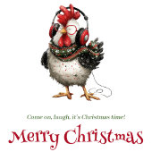 Playful Chickens Whimsical Christmas Greeting Card Feestdagenkaart