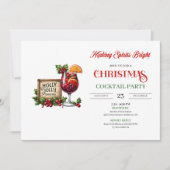 Playful Christmas Cocktails Printable Party Invite Kaart (Voorkant)