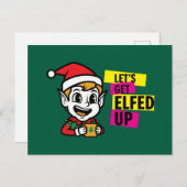 Playful Christmas Elf Briefkaart (Voorkant / Achterkant)