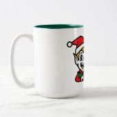 Playful Christmas Elf Tweekleurige Koffiemok (Links)