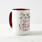 Playful Christmas Quote Design with Naughty List  Mok (Voorkant links)