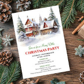 Playful Christmas scene cozy festive city invites Kaart