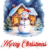 Playful Christmas Scene Watercolor Greeting Card Feestdagenkaart