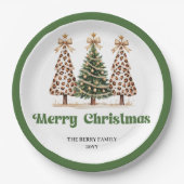 Playful Christmas Tree Editable Personalized Plate Papieren Bordje (Voorkant)
