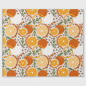 Playful Citrus Fruit & Confetti Retro Kitchen Cadeaupapier (Vlak)