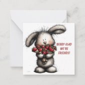 Playful Classroom Valentine – Bunny Design  Notitiekaartje (Voorkant)