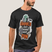Playful claymation Halloween graphic with zombie h T-shirt (Voorkant)