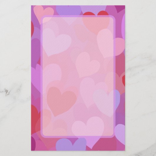 Playful Colorful Heart Pattern Briefpapier (Voorkant)