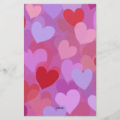 Playful Colorful Heart Pattern Briefpapier (Achterkant)