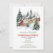 Playful cozy Christmas scene festive party invites Kaart (Voorkant)