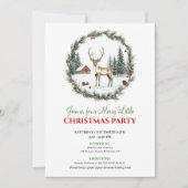Playful Cozy Christmas Scene Party Invitation Card Kaart (Voorkant)